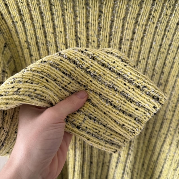 Women's Yellow Ribbed Sweater - Picture 5 of 5